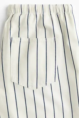 Pantalon à cordon en denim - Crème/rayé — photo 3