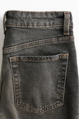 Slim Straight High Waist Ankle Jeans - Gris denim foncé — photo 5