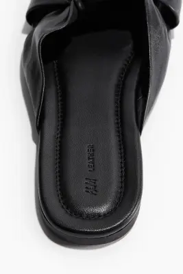 Sandales en cuir avec détail noué - Noir — photo 3