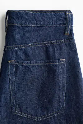 Wide High Waist Jeans - Bleu denim foncé — photo 5