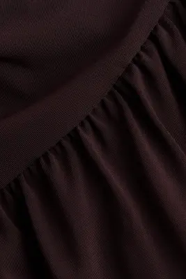 Draped jersey dress - Marron foncé — photo 3