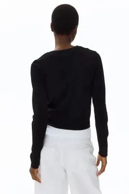 Gilet en maille fine - Noir — photo 2
