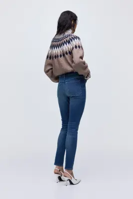 Skinny High Jeans - Bleu denim — photo 3