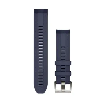 Bracelet de montre Garmin MARQ QuickFit 22mm Silicone bleu foncé avec boucle argent 010-13225-02