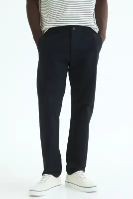 Chino Slim Fit en coton - Bleu marine — photo 1