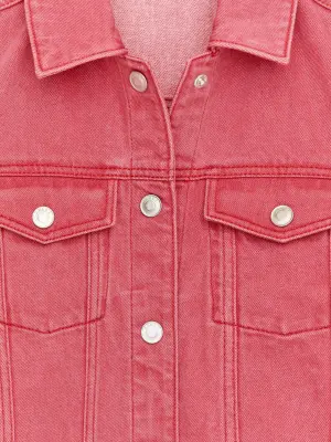 Veste en jean - Rouge — photo 2