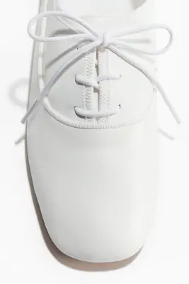 Ballerines à lacets - Blanc — photo 2
