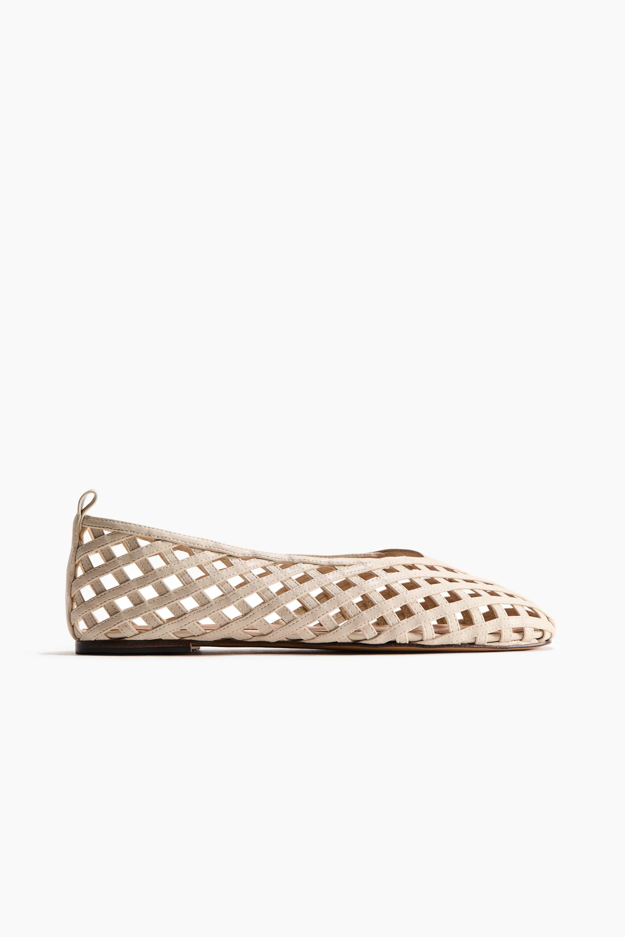 Ballerines à effet tressé - Beige clair