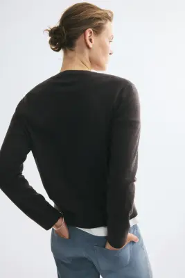 Pull en maille fine - Gris foncé chiné — photo 3