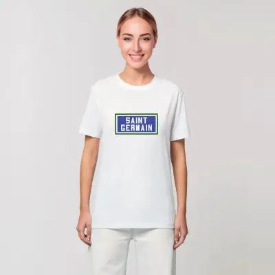 T-SHIRT COTON BIO IMPRIMÉ  – SAINT GERMAIN - BLANC — photo 3