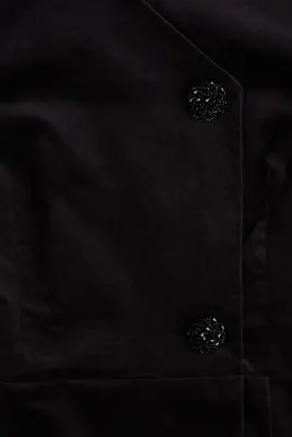 Robe blazer en velours - Noir