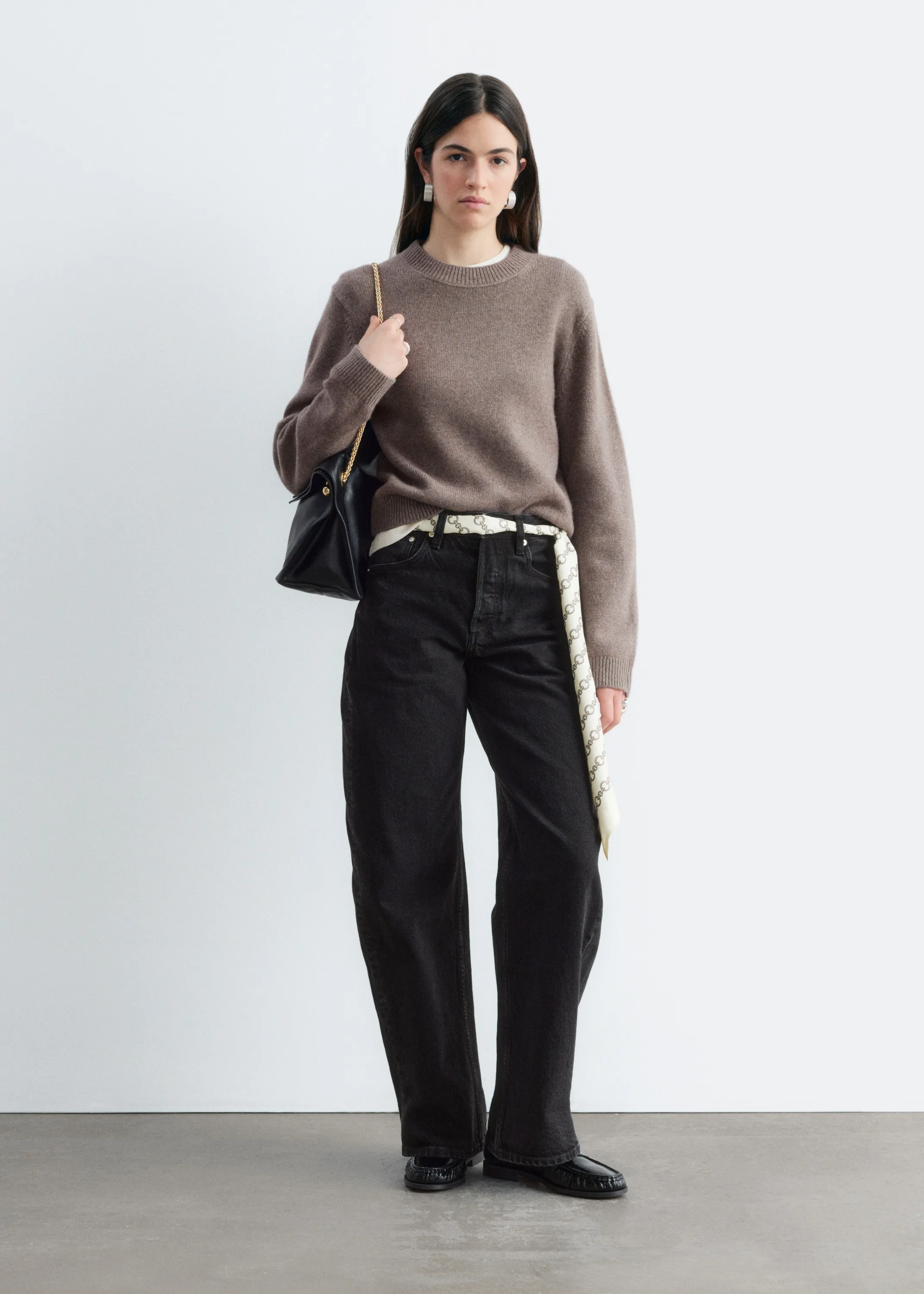 Pull en cachemire mélangé - Taupe foncé