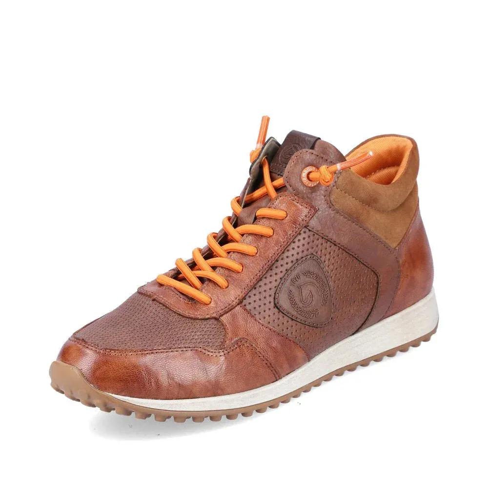 Baskets Remonte D3170-22 Marron - Cuir Lacets Élastiques Zip Grande Pointure Femme