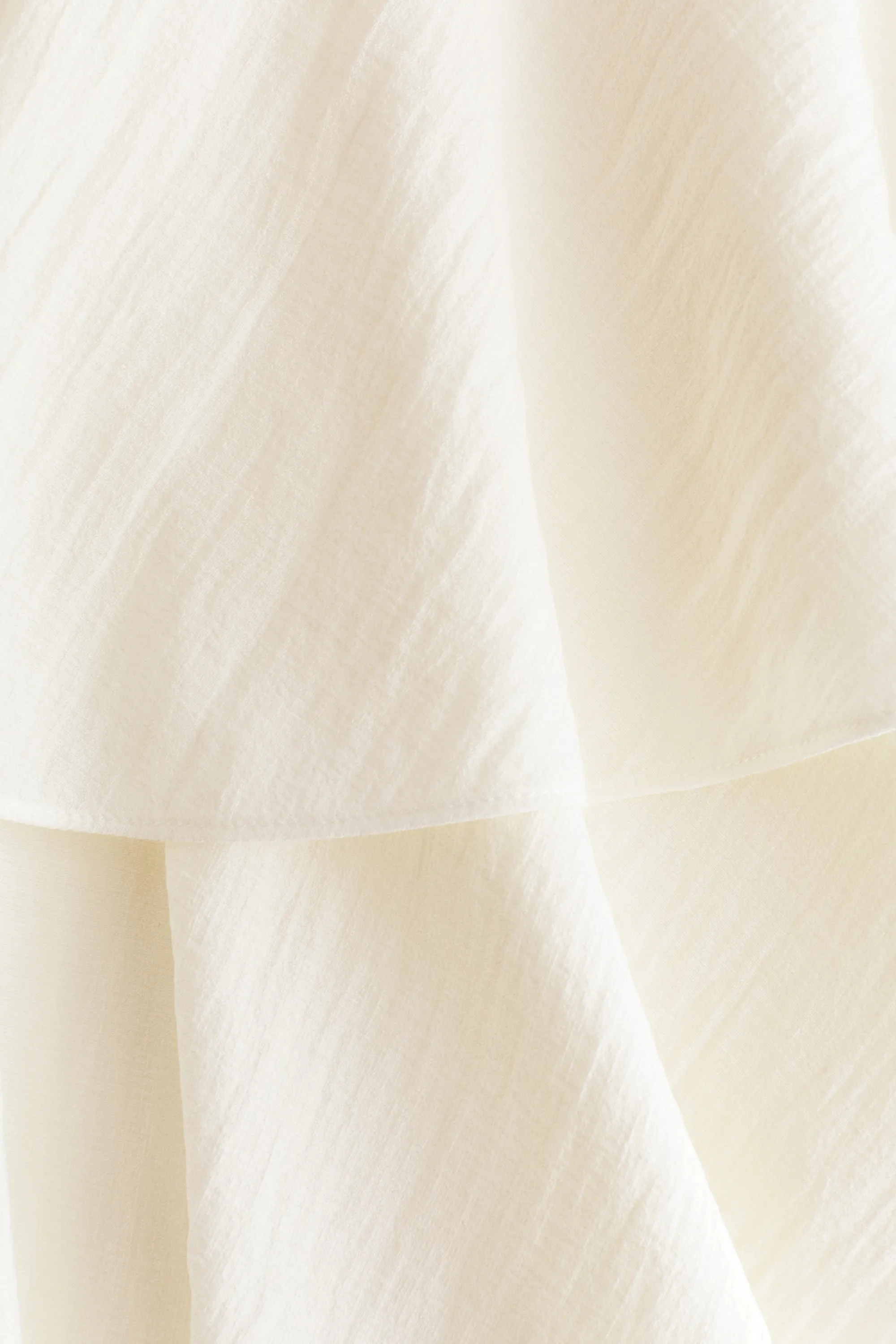 Jupe à étages avec panneau drapé - Crème
