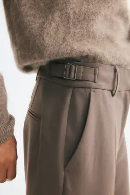 Pantalon droit en twill - Taupe foncé — photo 2
