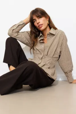 Chemise cintrée à carreaux — photo 4