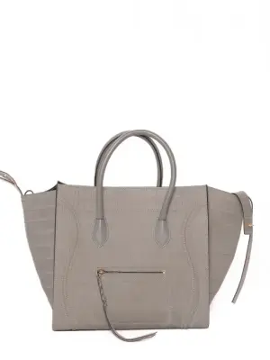 Sac LUGGAGE PHANTOM Medium en cuir effet croco gris clair Prix boutique 2600€ — photo 1