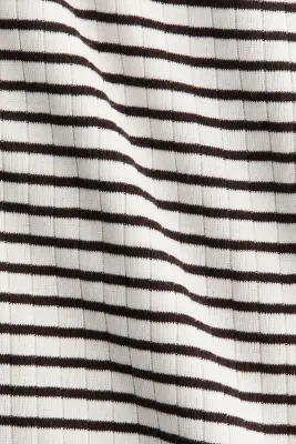Pantalon côtelé avec cordon de serrage - Blanc/rayé — photo 2