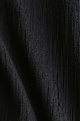 Pantalon en coton froissé - Noir — photo 2