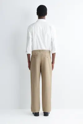 PANTALON CHINO REGULAR DROIT EN COTON - SABLE — photo 4