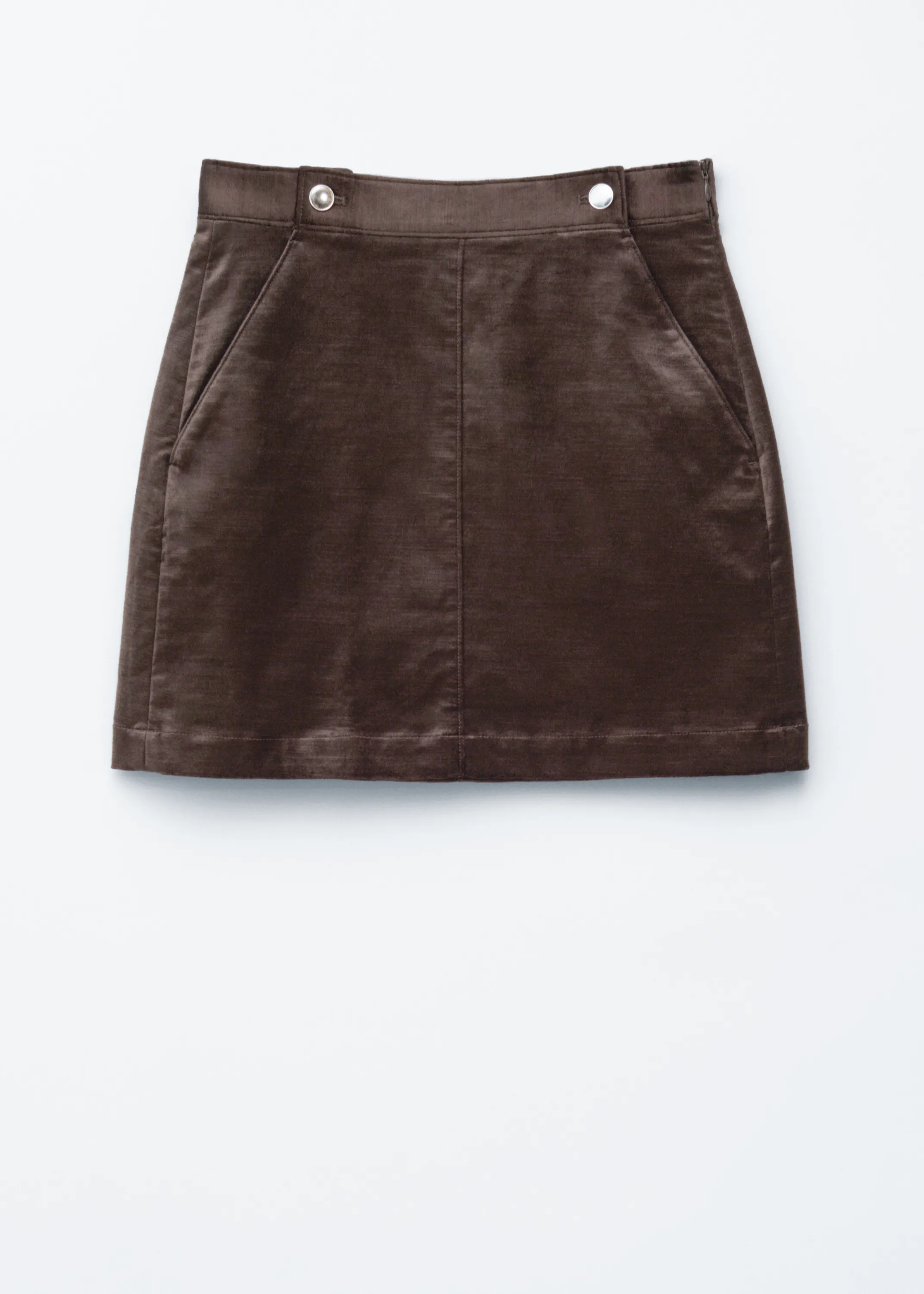 Mini-jupe en velours - Marron foncé
