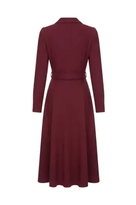 Hortensia Belted Dress - Bordeaux — photo 5