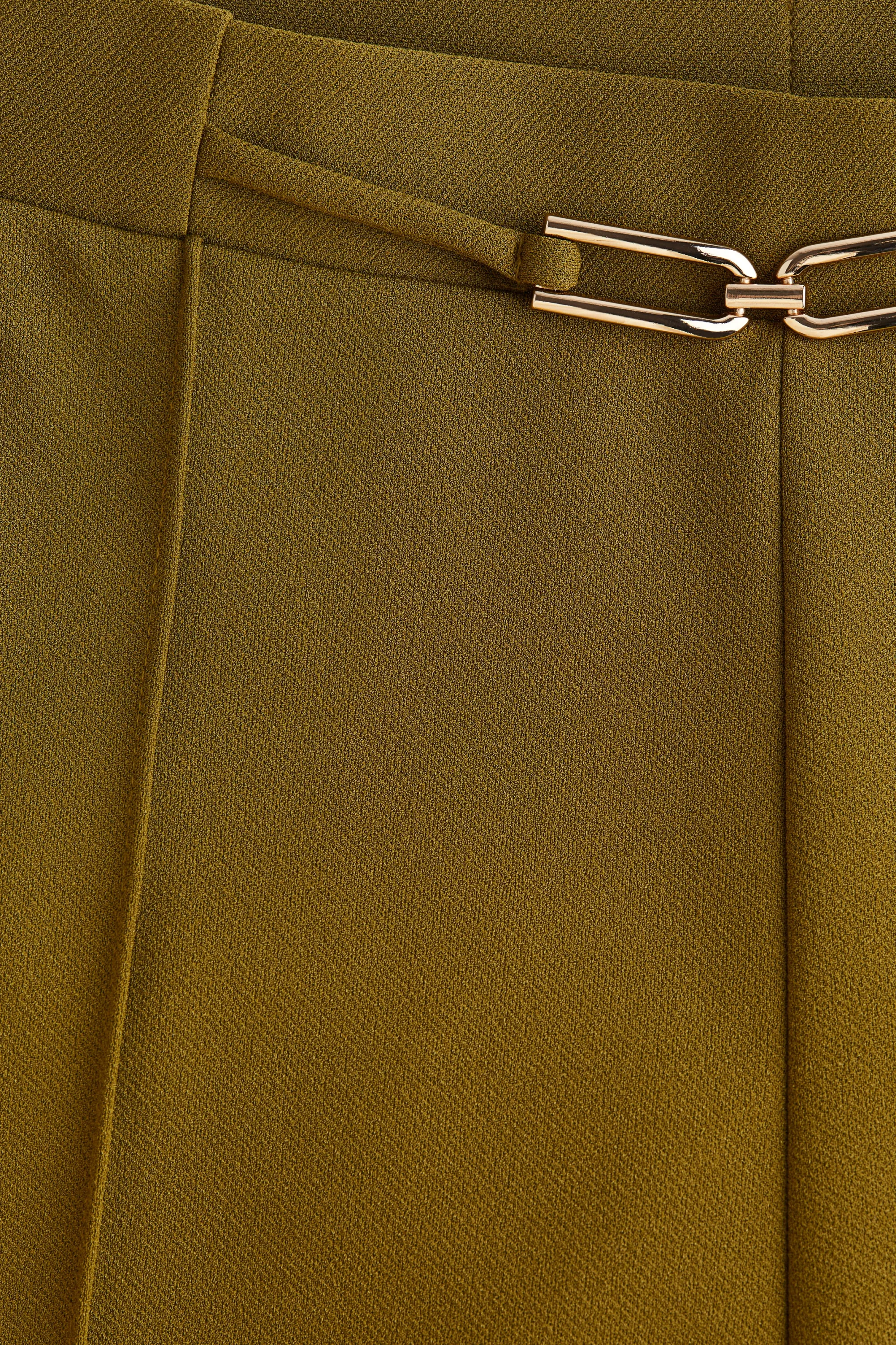 Pantalon avec détail de ceinture - Vert olive