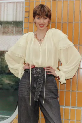 Blouse manches longues volants — photo 2