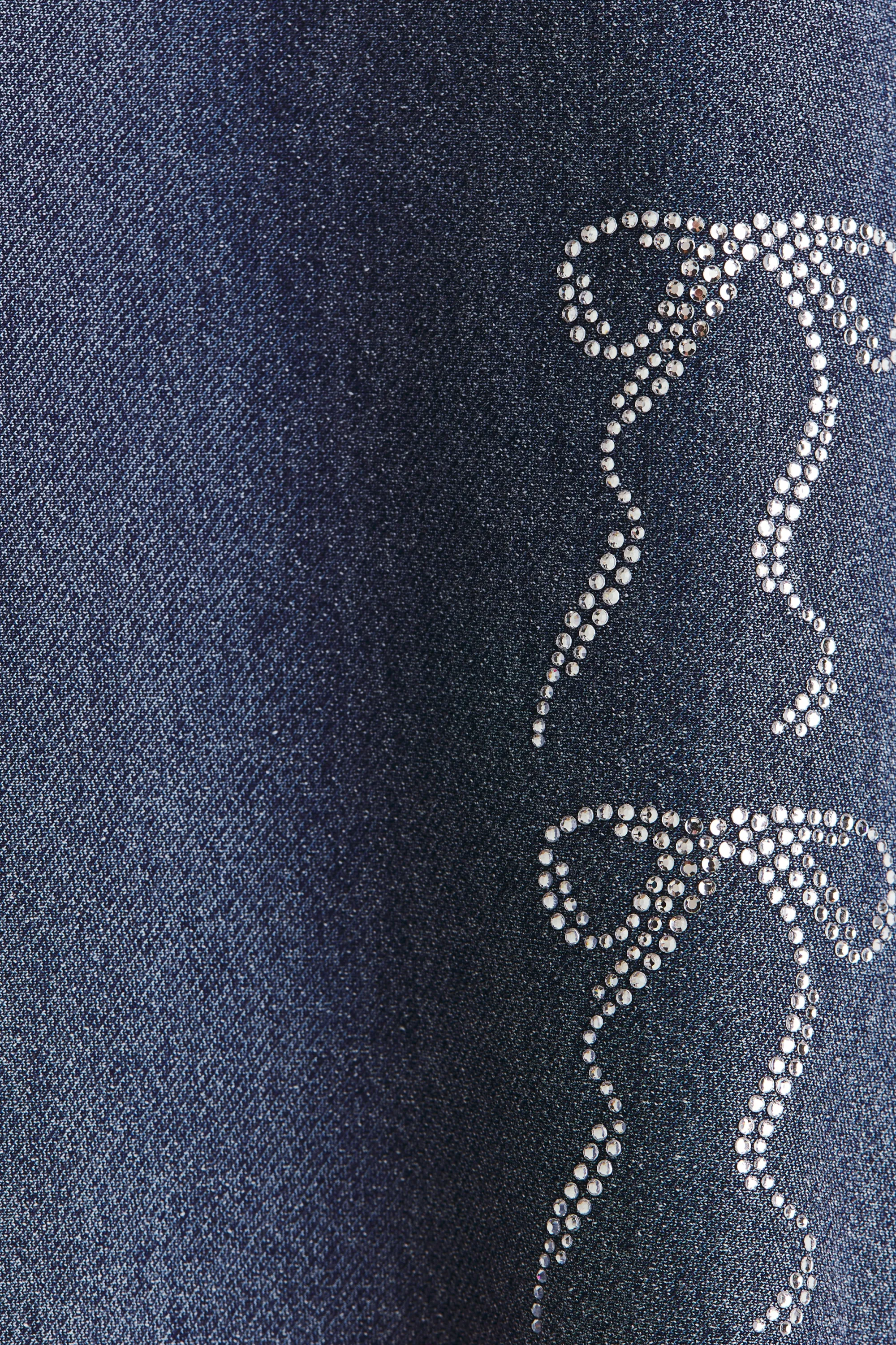 Jegging large à l'aspect denim - Bleu denim/nœuds