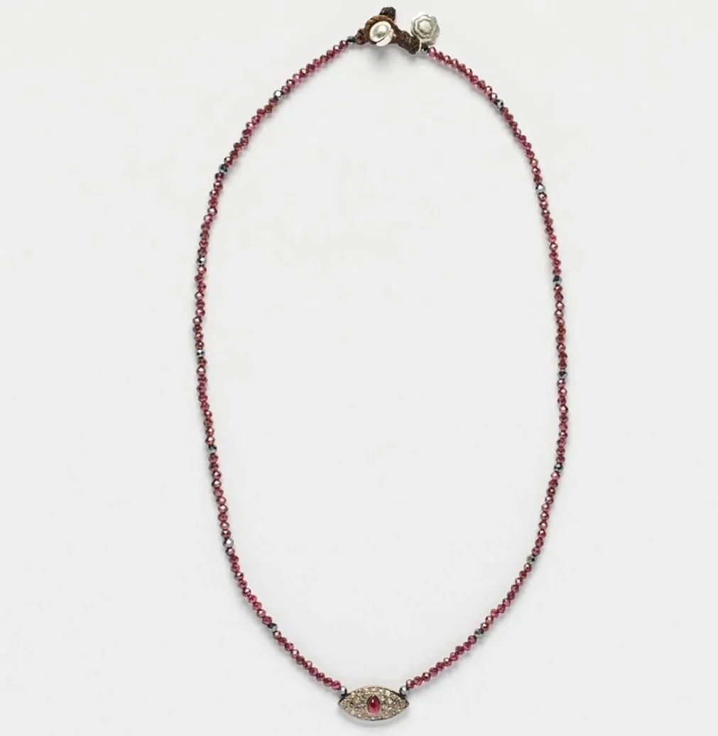 Nouveau ! BOHEMIAN RHAPSODIE PARIS Collier Ayin Diamants Grenat