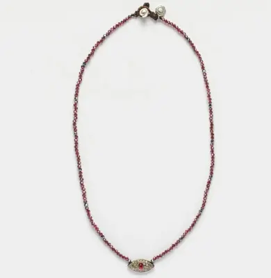 Nouveau ! BOHEMIAN RHAPSODIE PARIS Collier Ayin Diamants Grenat — photo 1