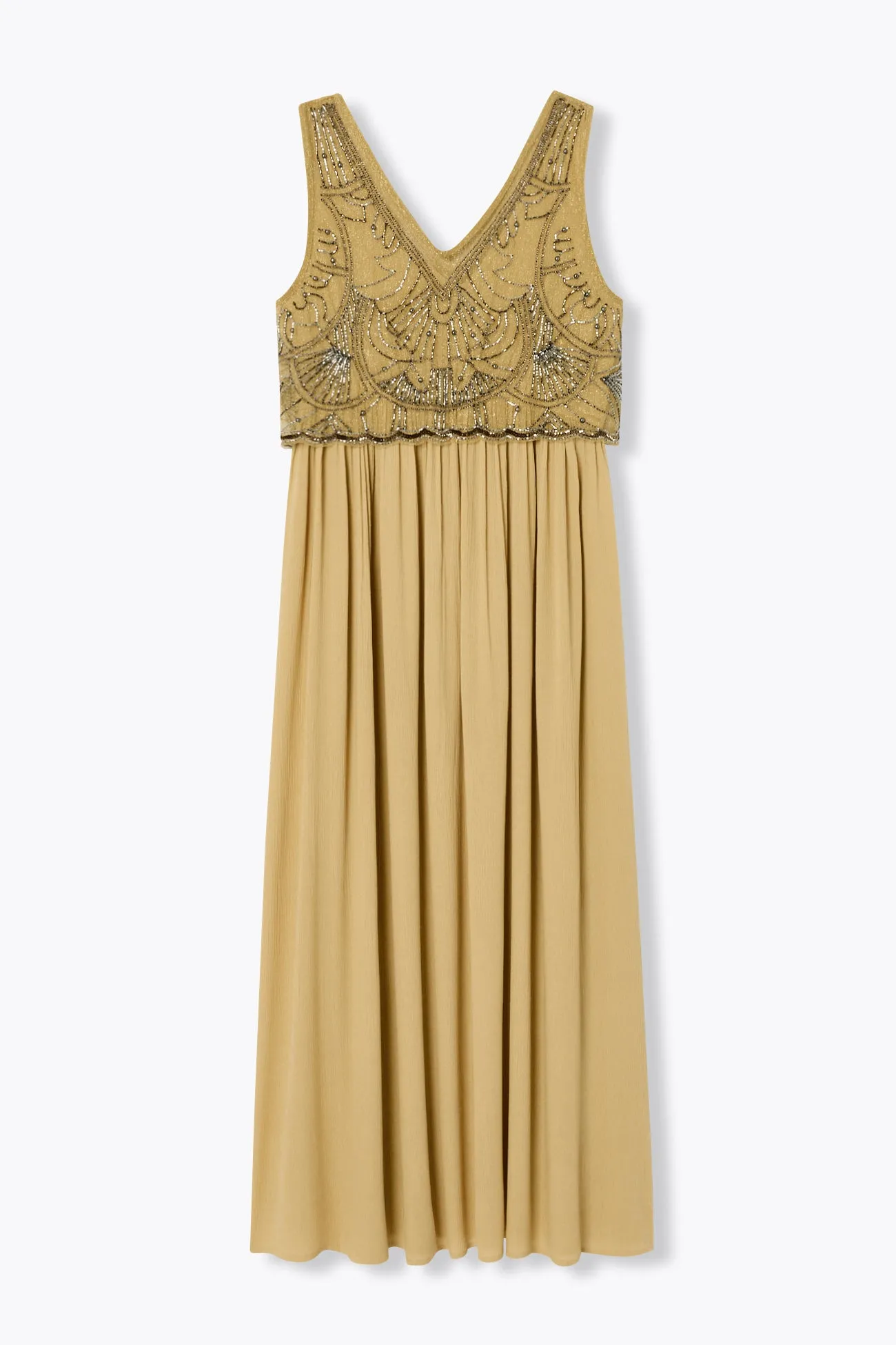 Longue robe perlée Femme