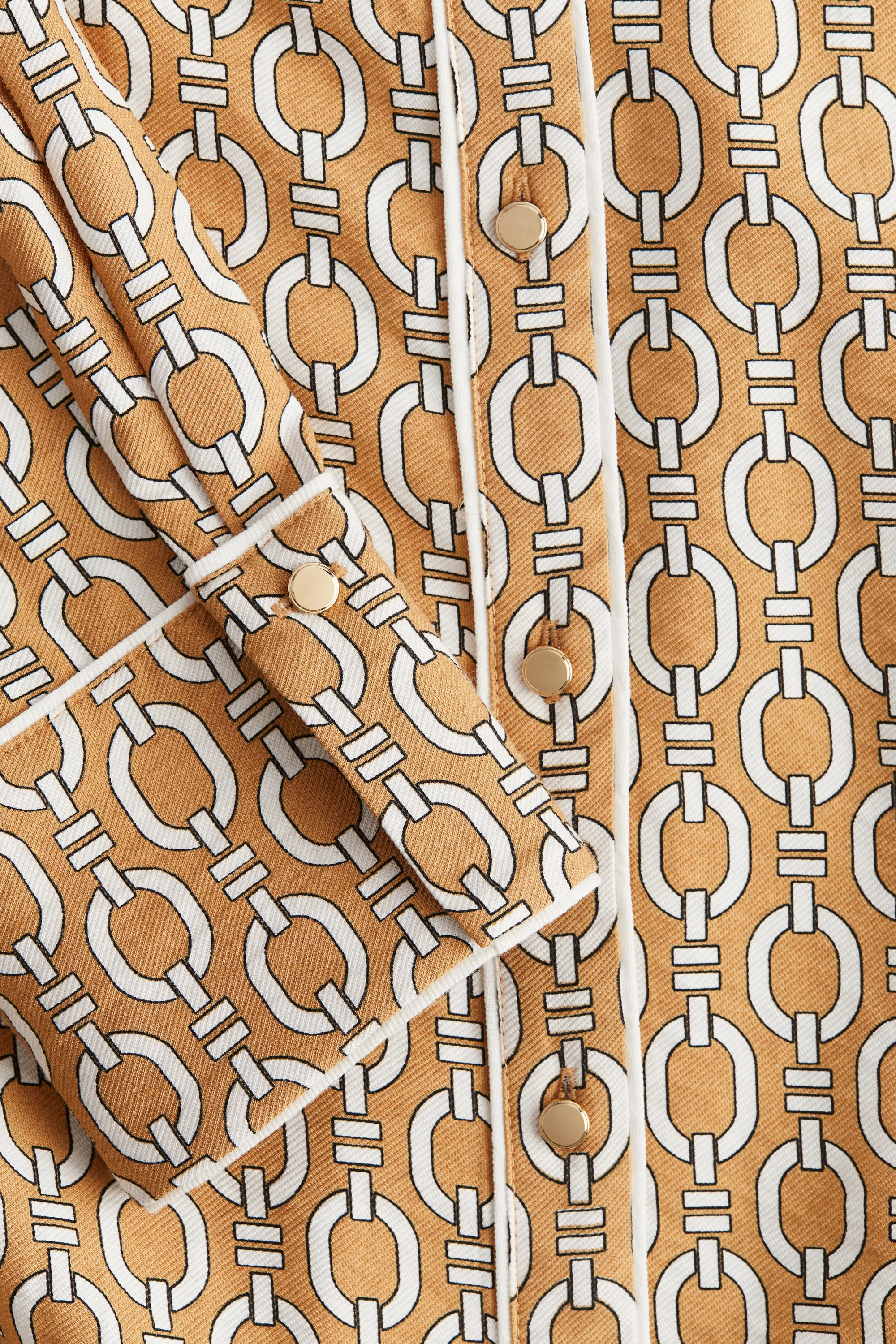 Robe à motif avec ceinture à nouer - Beige/motif