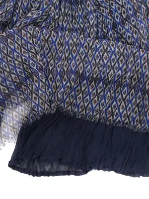 Robe longue sans manche en voile de soie imprimée bleu Prix boutique 1000€ Taille 36 — photo 4