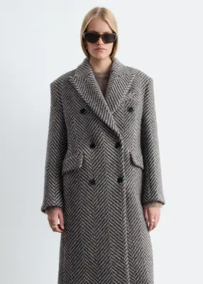 Manteau croisé en coton et en laine - Beige — photo 3
