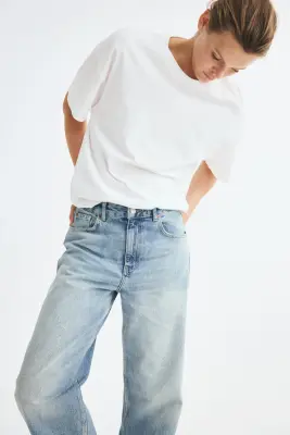 Barrel Regular Waist Jeans - Bleu denim clair — photo 2