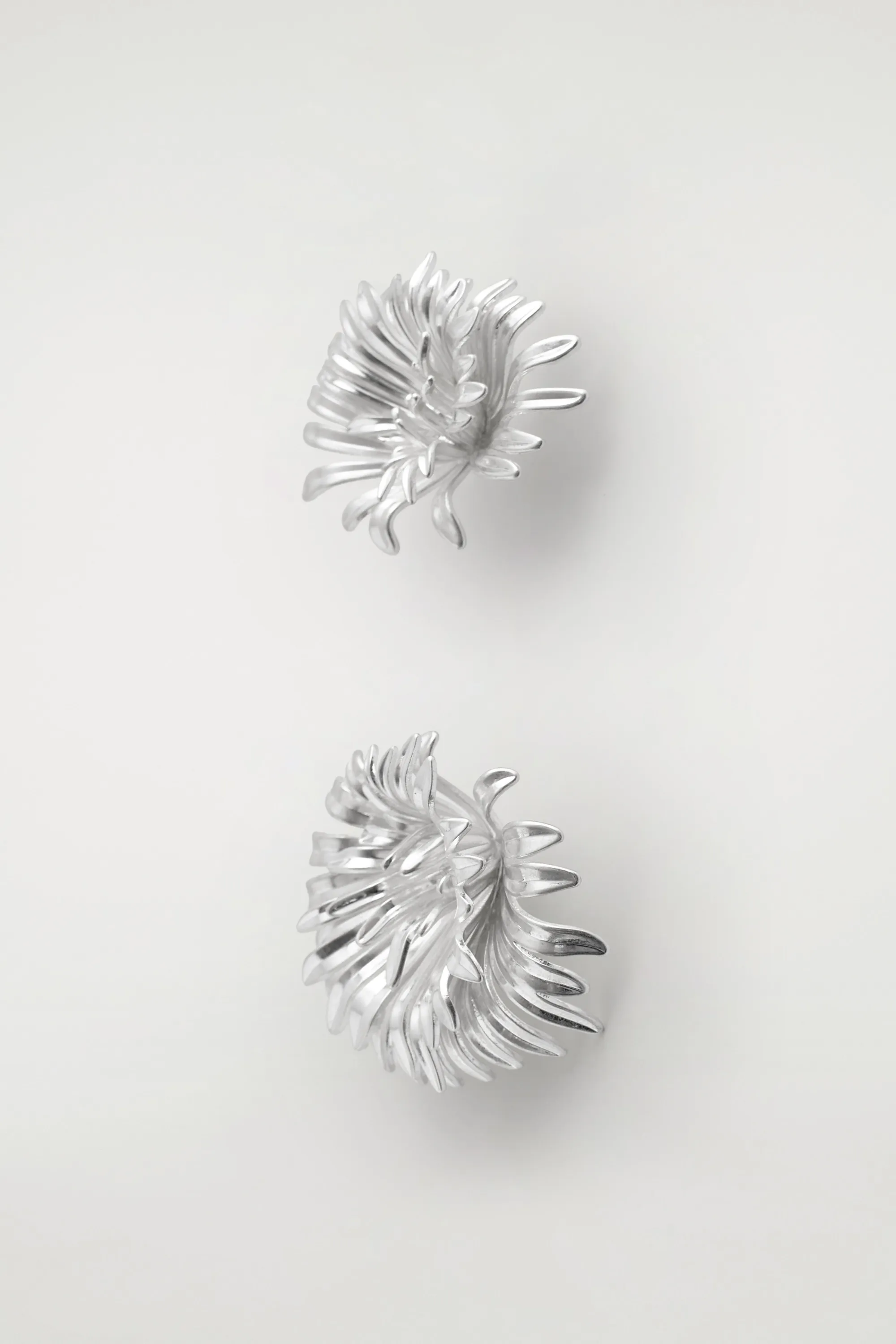 BOUCLES D'OREILLES FLORALES ABSTRAITES - ARGENTÉ