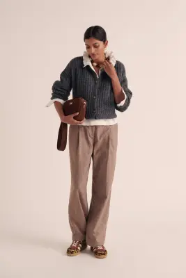 Pantalon John marron chiné — photo 1
