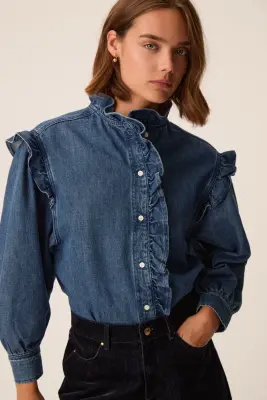 Chemise Lazou Middle Blue — photo 2