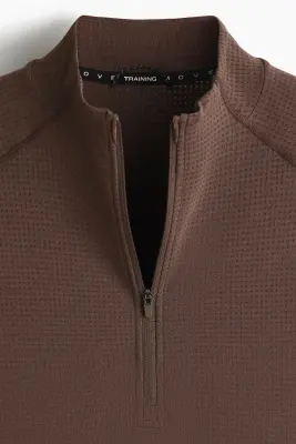 T-shirt de sport à col zippé Muscle Fit DryMove™ - Marron — photo 5