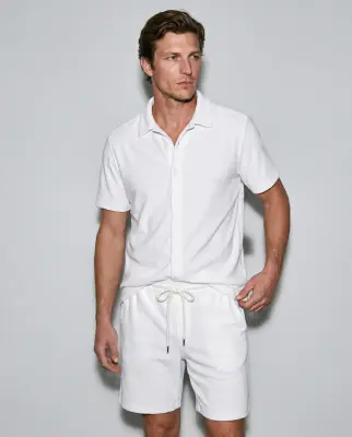 Chemise Blanche Manches Courtes en Coton Organique / Polyamide — photo 5
