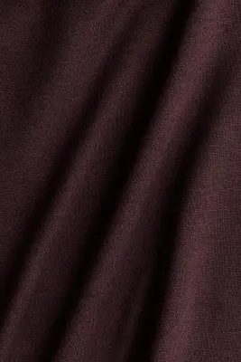 T-shirt en soie mélangée - Marron foncé — photo 3
