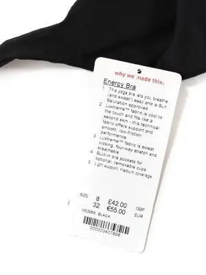 ENERGY BRA Top brassière soutien gorge de sport noir Prix boutique 55€ NEUF Taille XS — photo 5