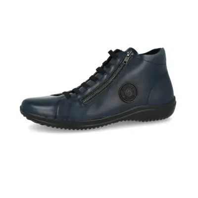 Baskets Montantes Remonte D1E70-14 Bleu Marine - Cuir Zip Grande Pointure Femme — photo 1
