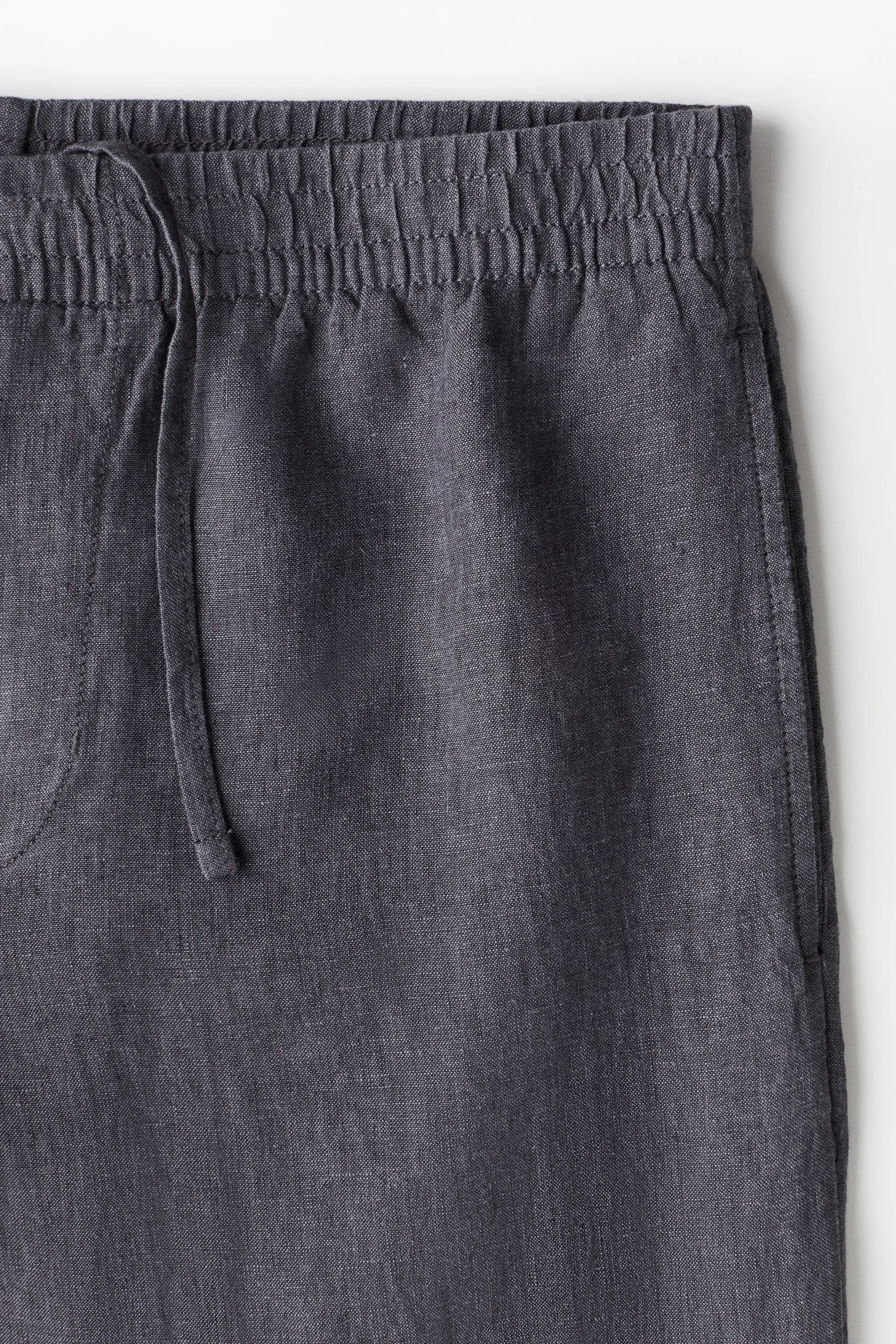 Pantalon Regular Fit en lin - Gris foncé