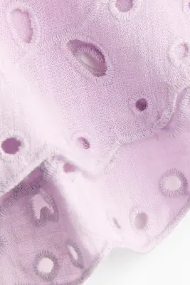 Short avec broderie anglaise - Violet clair — photo 4