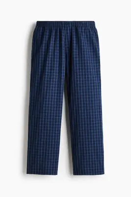 Chemise et pantalon de pyjama en popeline - Bleu marine/carreaux — photo 5