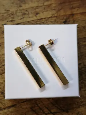 Archi, square tube 40 mm stick earrings — photo 4