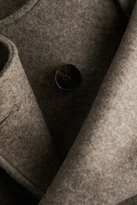 Manteau à écharpe - Beige chiné — photo 5