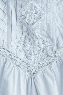 Top en coton avec plis nervure - Bleu clair — photo 3